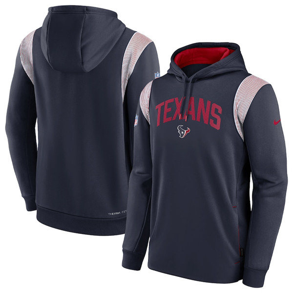 Men's Houston Texans Navy Sideline Stack Performance Pullover Hoodie 002 Men's Houston Texans Navy Sideline Stack Performance Pullover Hoodie 002